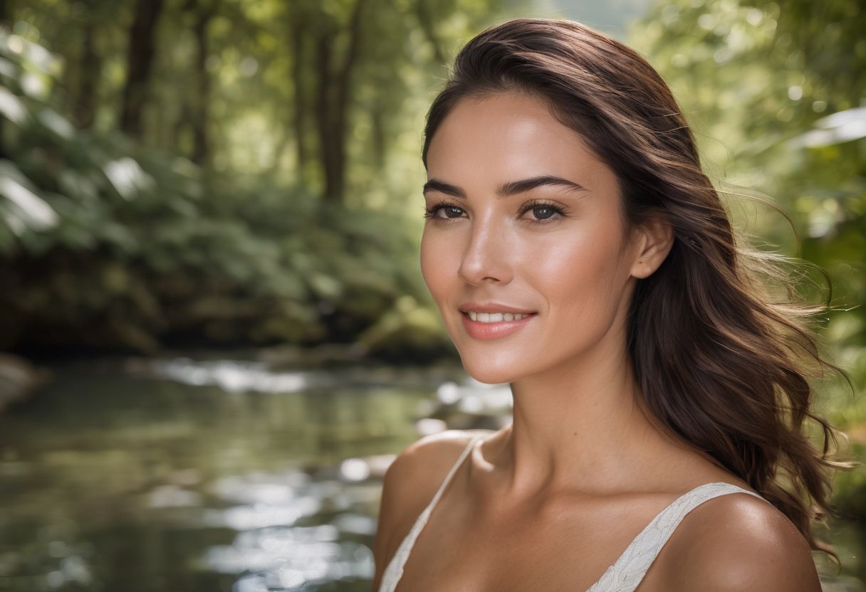 A woman with nature background