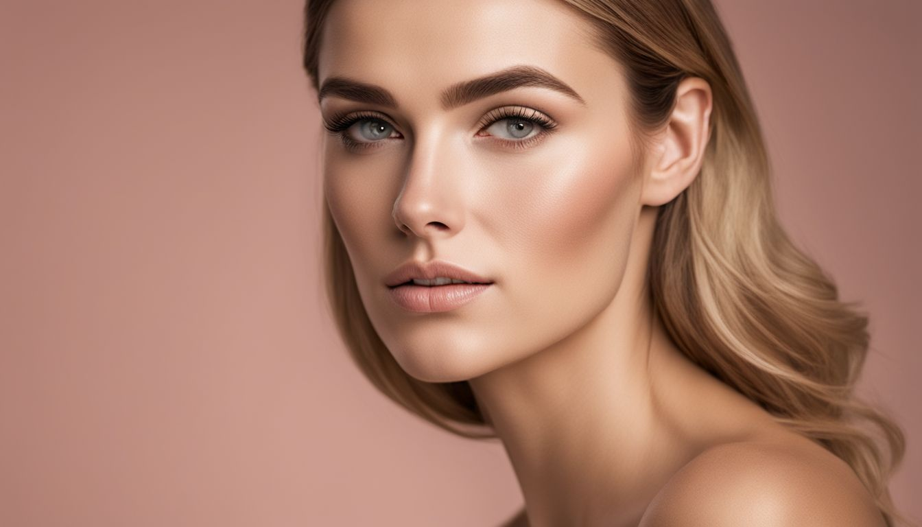 A woman in a cosmetic clinic with smooth skin and defined features.