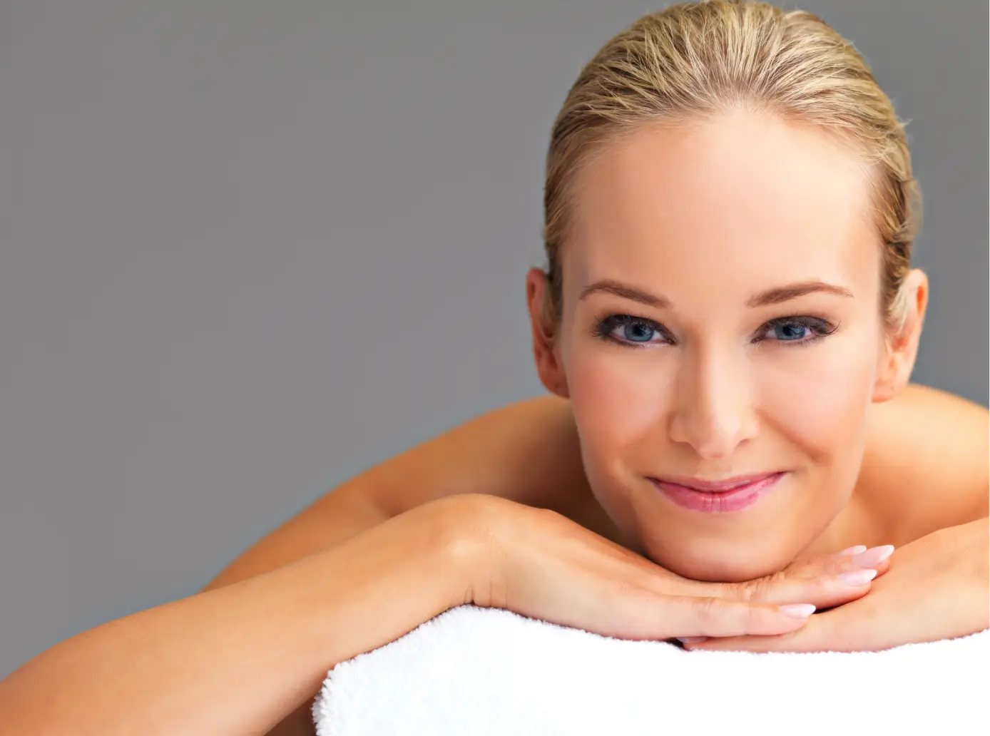 She is happy and contented having younger-looking skin